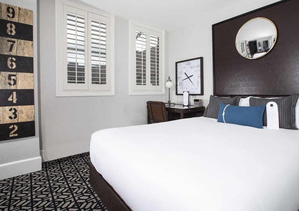 Stretch out in a spacious room with bold design accents