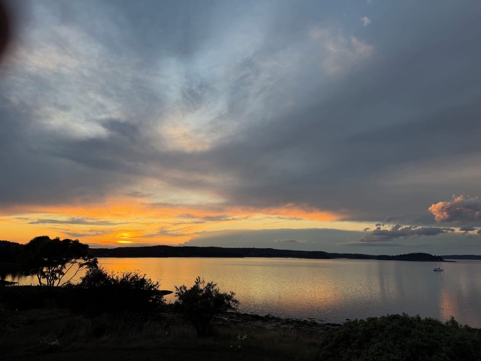 Sunset over Johnson Bay and Seward Neck.