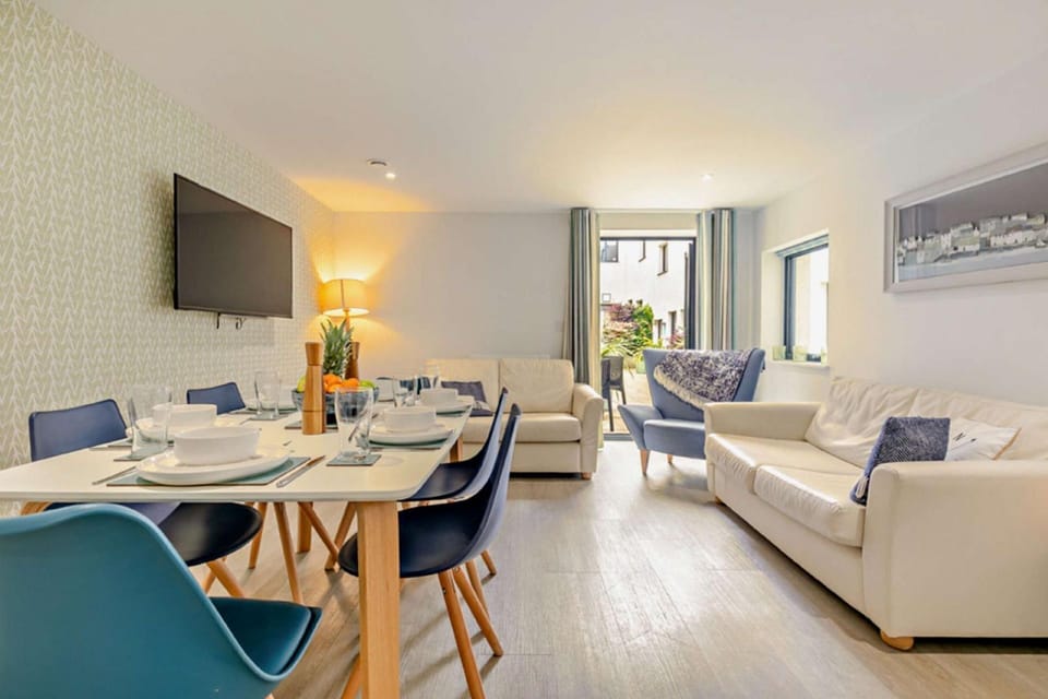 The living space at Waveside, Devon