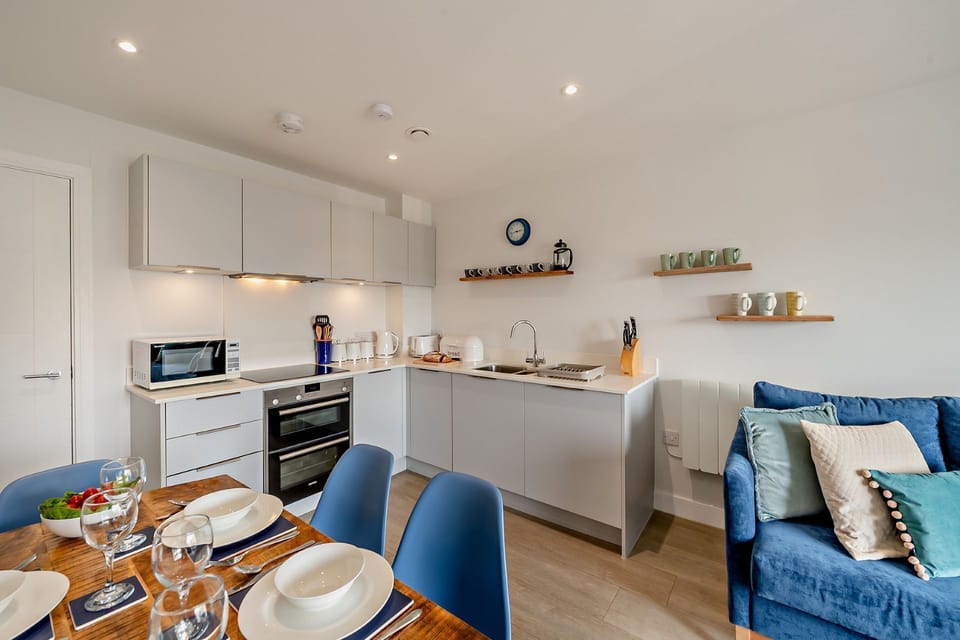The open plan living space at Whitehaven, Devon