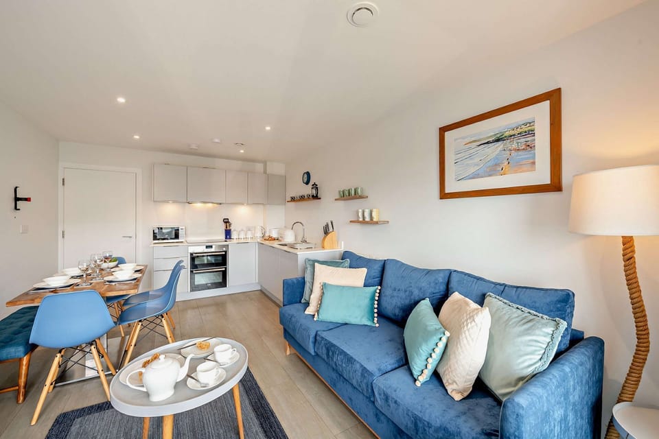 The open plan living space at Whitehaven, Devon