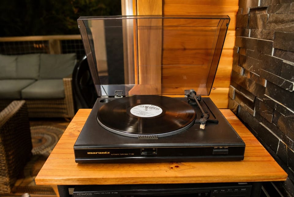 Working turntable! Bring your own records (only some provided).