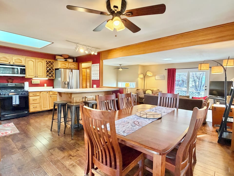 Open kitchen and dining area with spacious island seating