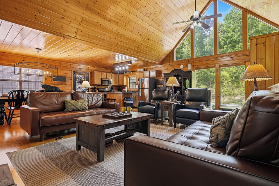 Cozy Living Room With Fireplace & Smart TV
