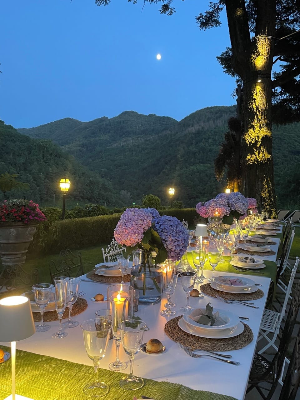 Outdoor banquet area