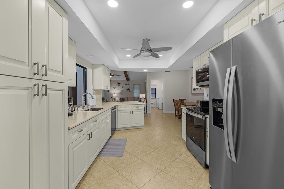 Remodeled and stocked kitchen with new appliances and plenty of storage
