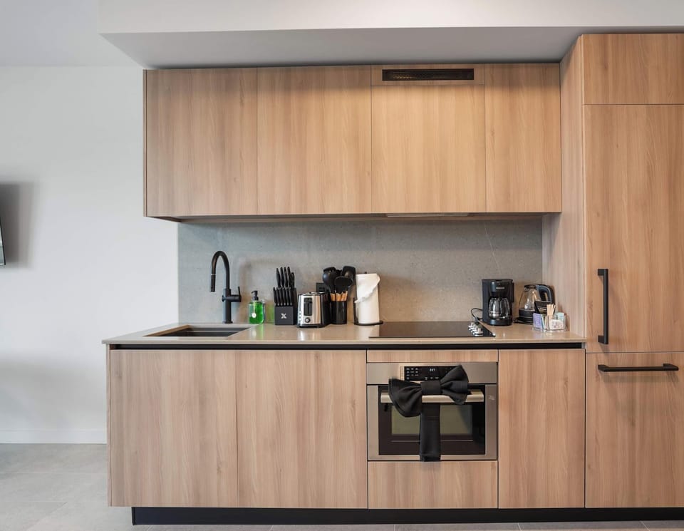 Stocked with everything you need including a coffee maker