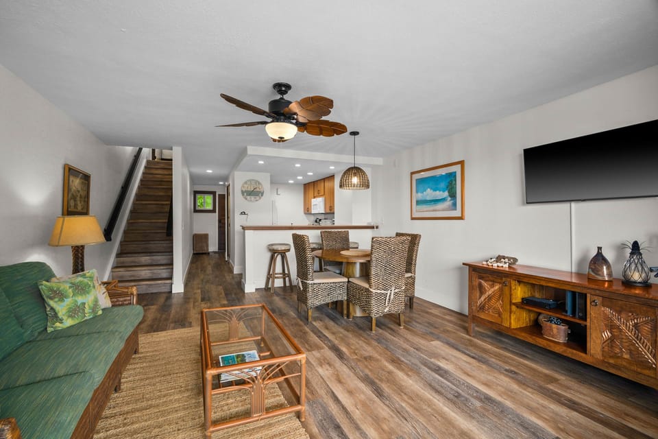 Spacious open layout with island-style furnishings—relax, dine, and unwind