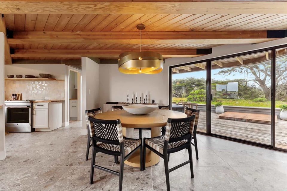 Bright dining area with scenic views.