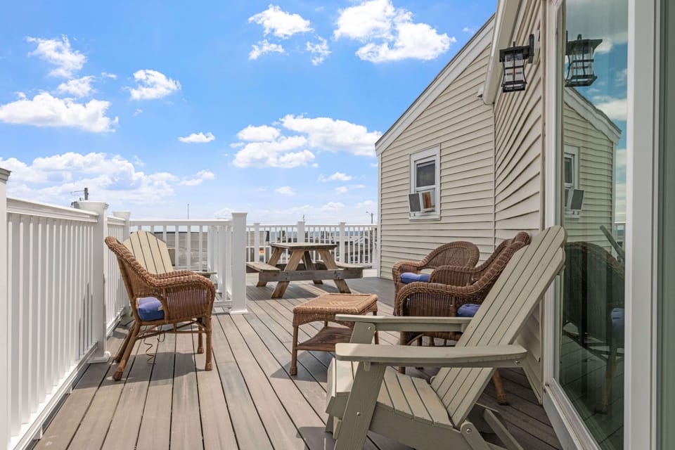 You'll have access to a deck right outside the sliding door to your unit.