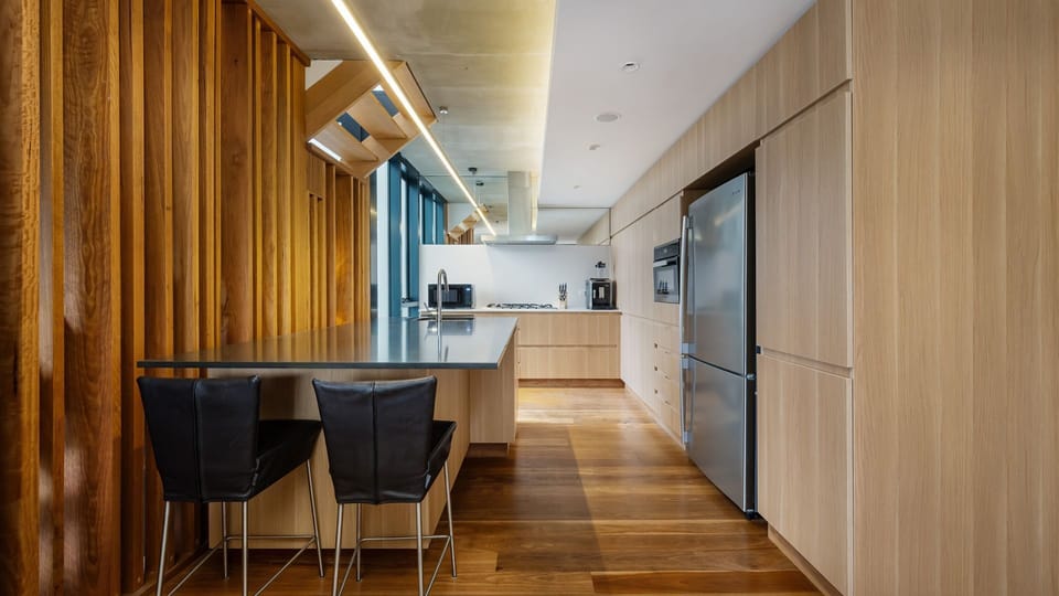 Open plan modern kitchen