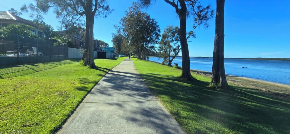 17km long walkway and cycleway along the foreshore  just across the street