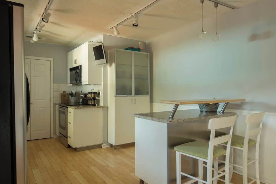 Fully equipped and updated kitchen. Ready for your cooking skills or takeout! 