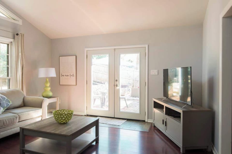 Bright and sunny living room space