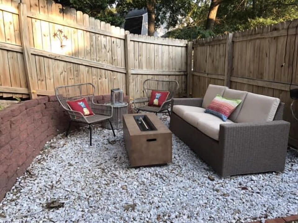 Enjoy a night on the patio with the new gas fireplace and s'mores from our stocked kitchen.