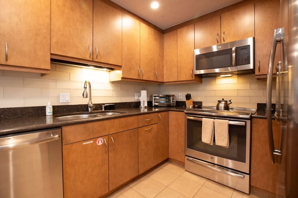 Fully stocked kitchen with everything you need for a delicious home cooked meal!