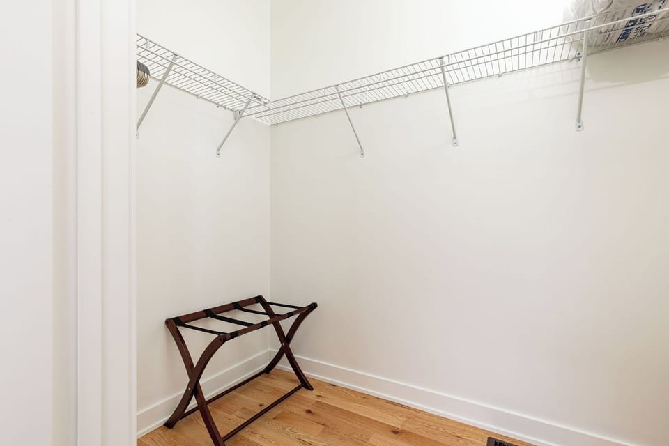 Spacious walk-in closet with plenty of room to unpack and settle in.