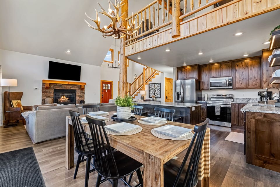 Farmhouse dining table—perfect for meals and game nights.