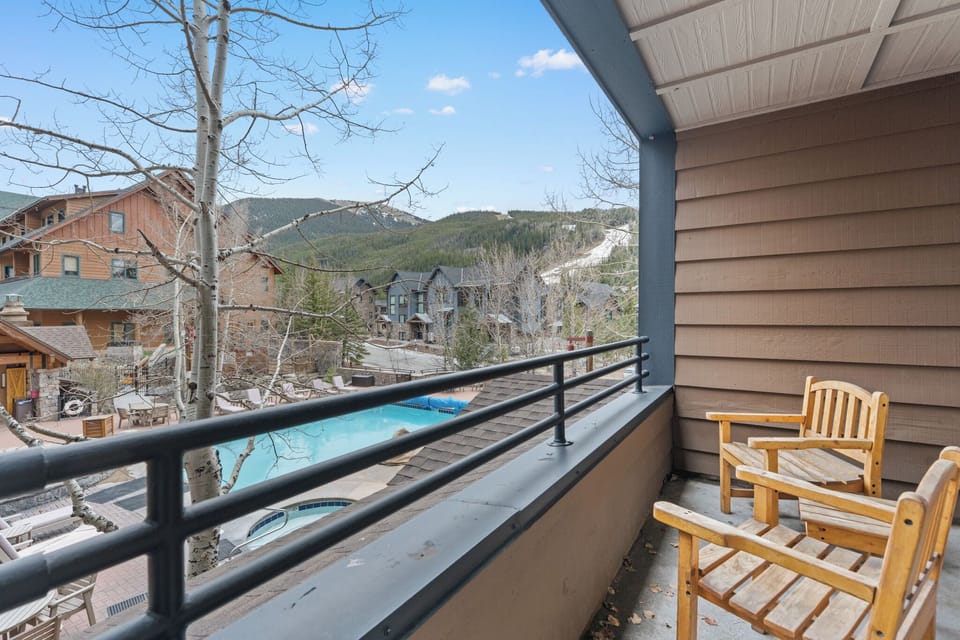 Private balcony with outdoor seating.