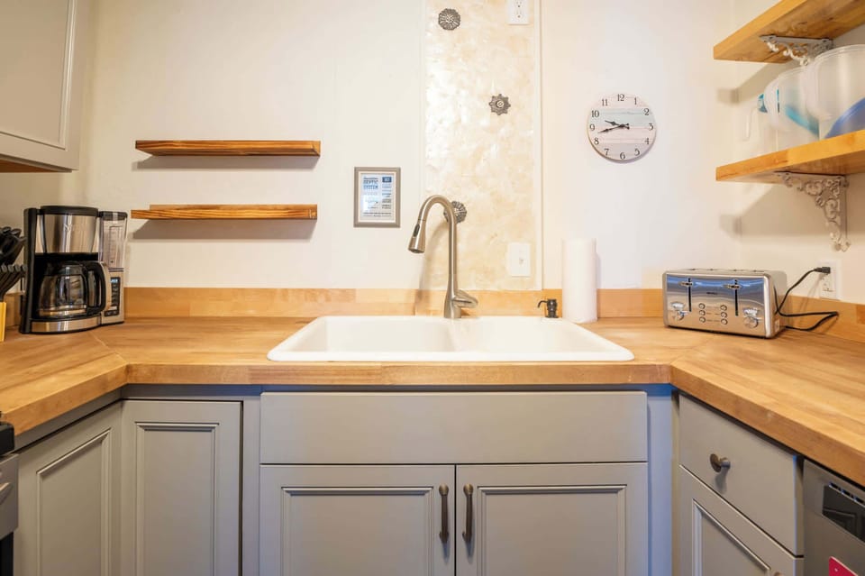 Kitchen with wood countertop 