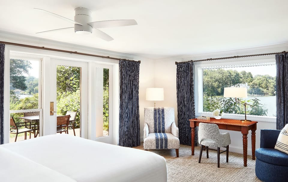Start your morning coffee with doors open to nature.