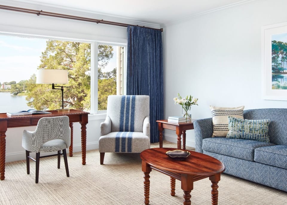 Relax in a bright sitting area with calming views.