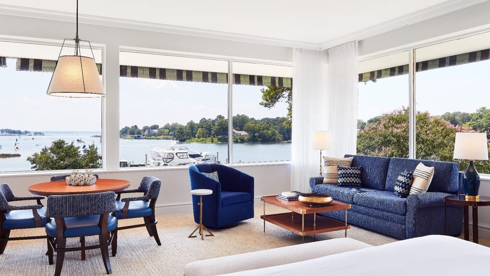 Lounge in your suite with panoramic water views everywhere.