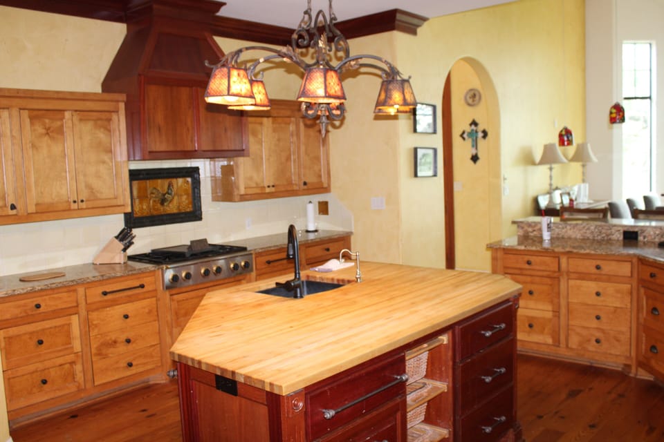 Kitchen is fully stocked with everything needed to entertain