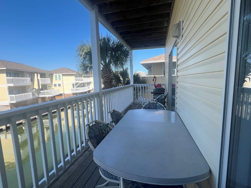 Step onto your waterfront balcony and breathe in the coastal air while enjoying meals overlooking peaceful waters and palm trees.