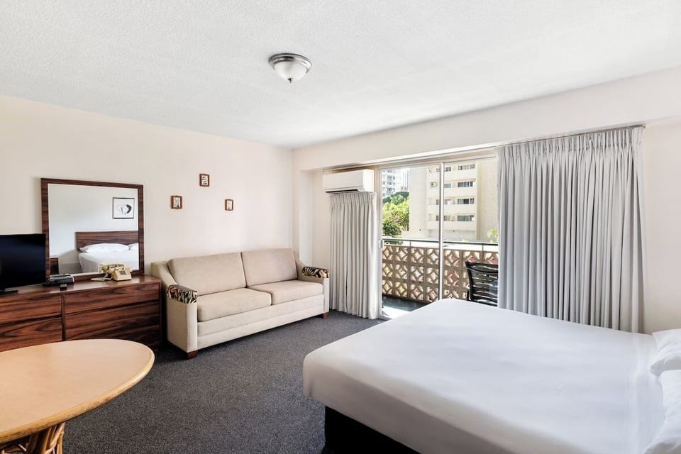Stretch out in a spacious studio with easy in-room dining.