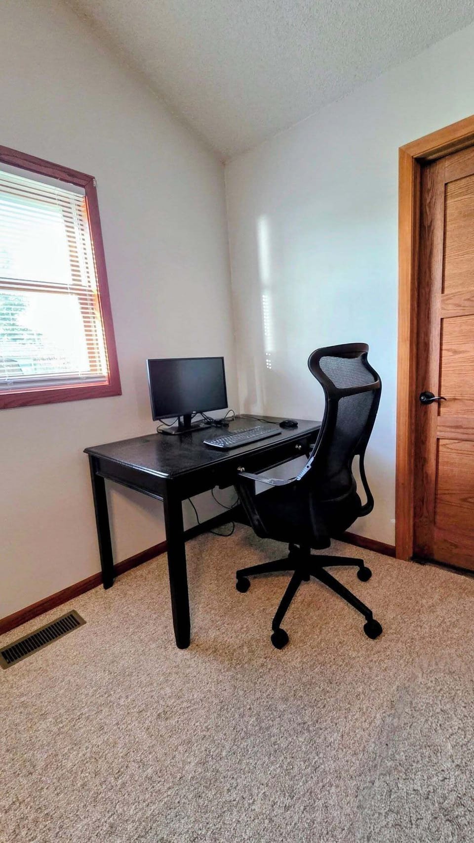 A dedicated work desk is available for guests who need to check in with work dur