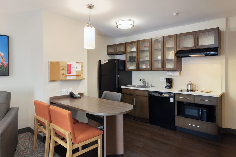 Cook with ease in the full kitchen with modern appliances.