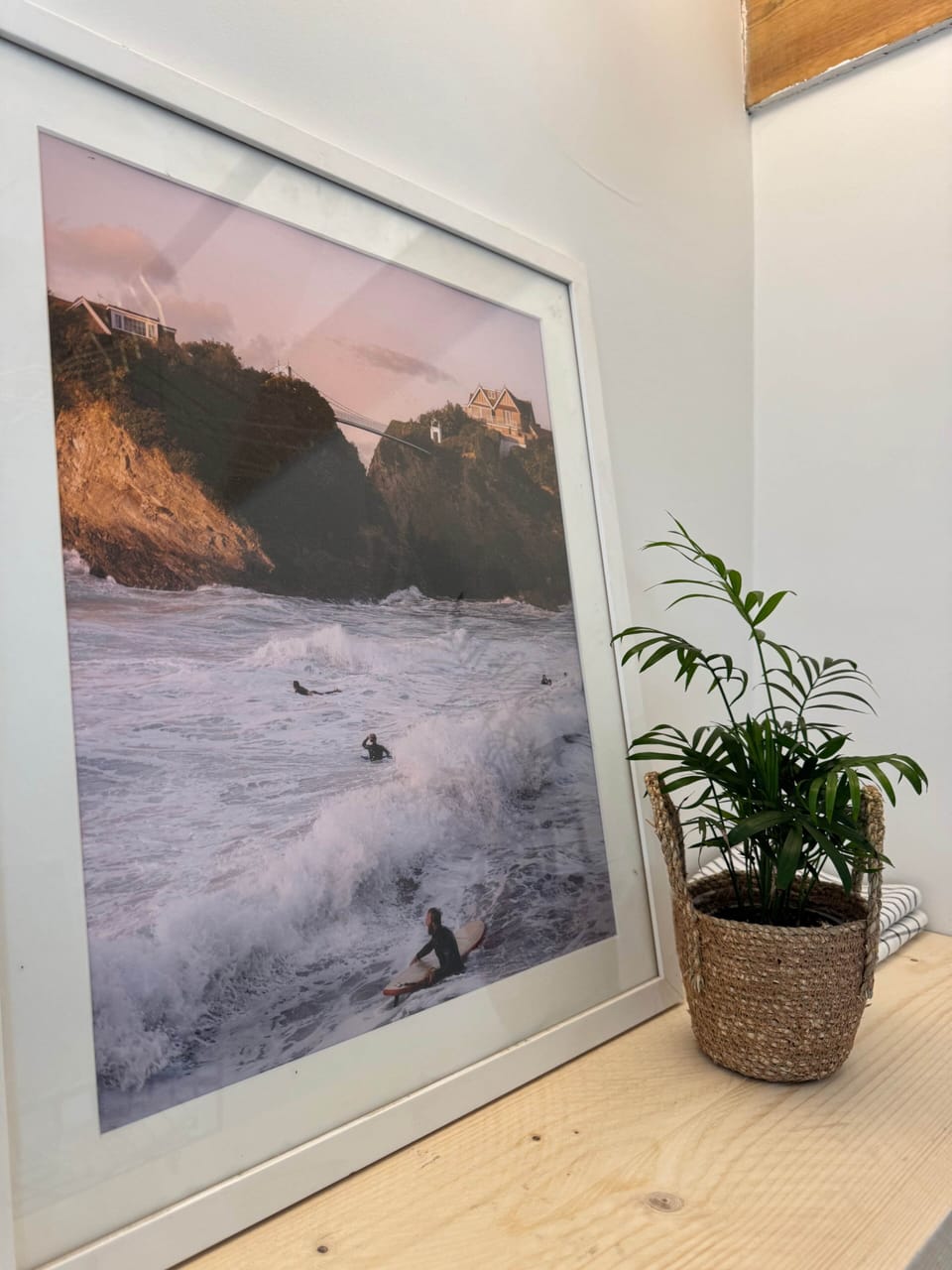Framed surf print bringing the Cornish coast indoors