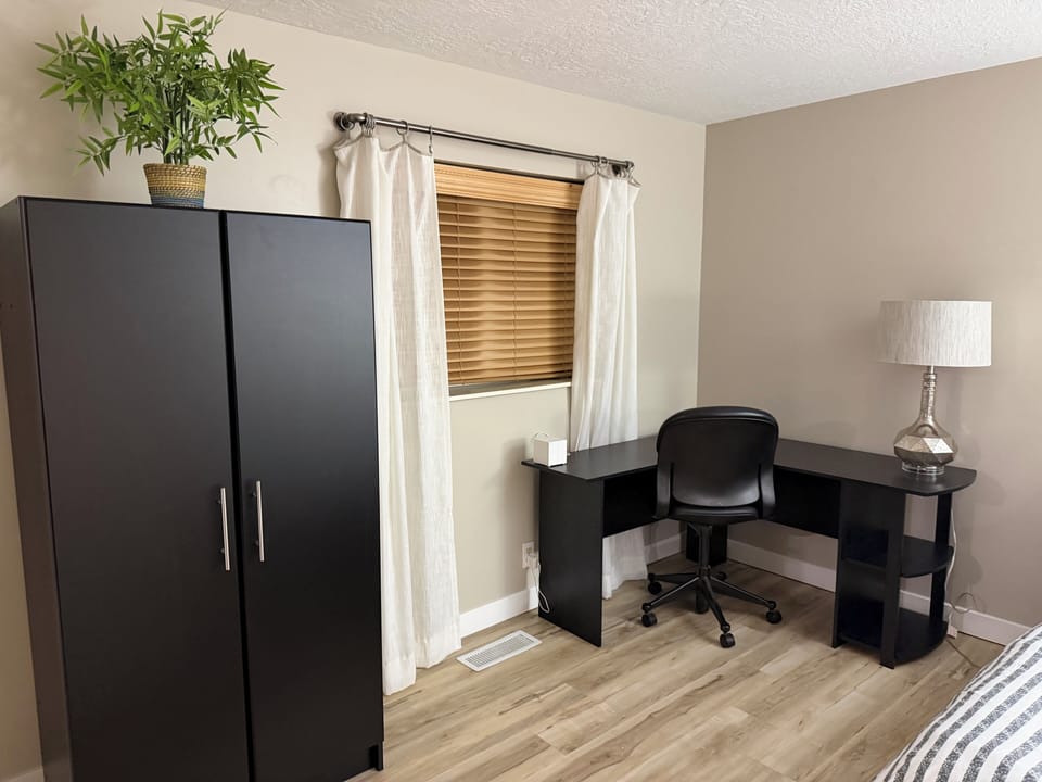 Study area with extra wardrobe