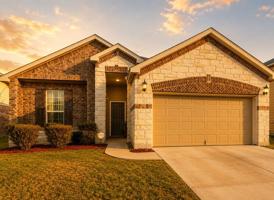 Outdoor the front of the home with garage access