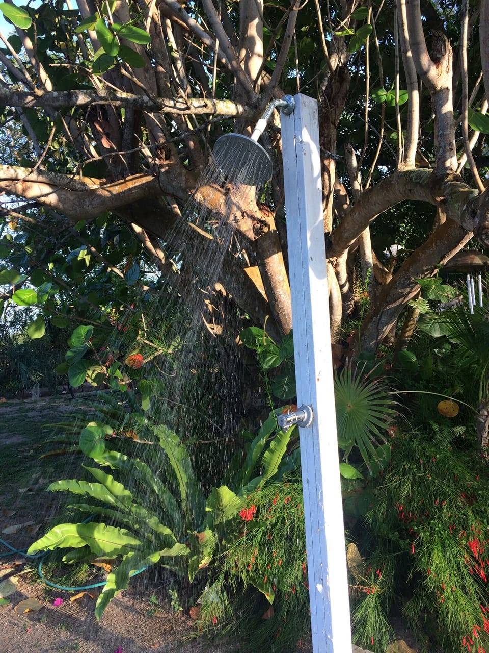 outdoor shower for after the sea.