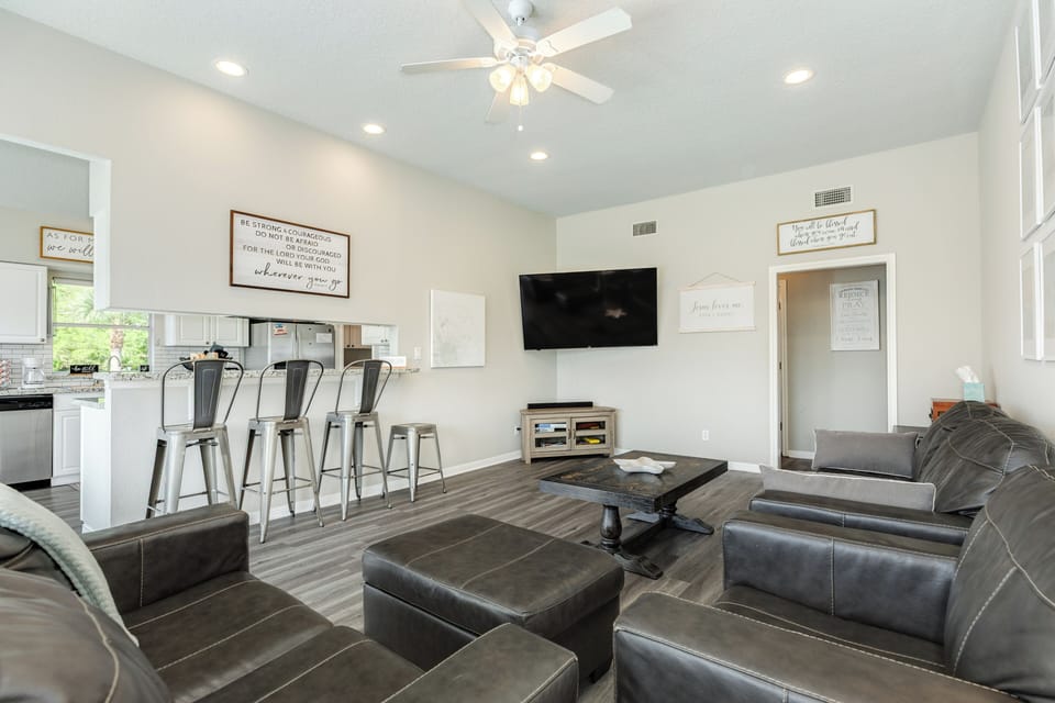 Enjoy family movie nights in the living area
