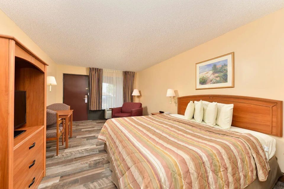 Stretch out on the king bed in warm, cozy comfort.