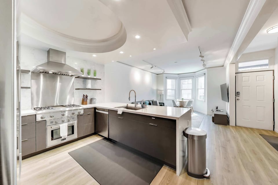 Open concept kitchen/living area