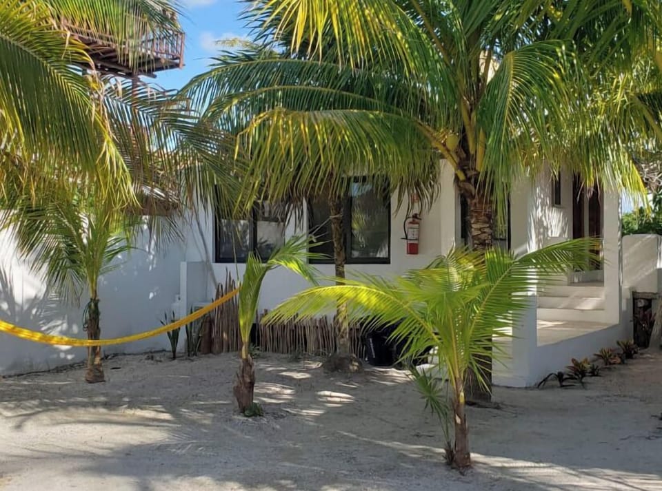 Casa 1 has 2 separate spaces, the bedroom and the kitchen. You must walk outside to access each room.