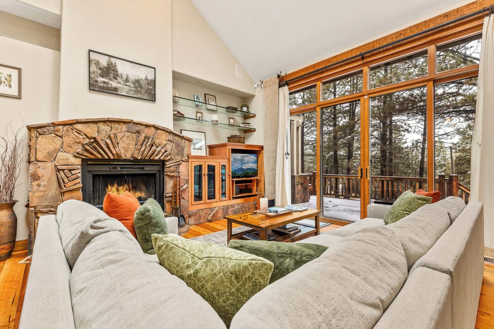 Relax by the Fireplace with Beautiful Forest Views