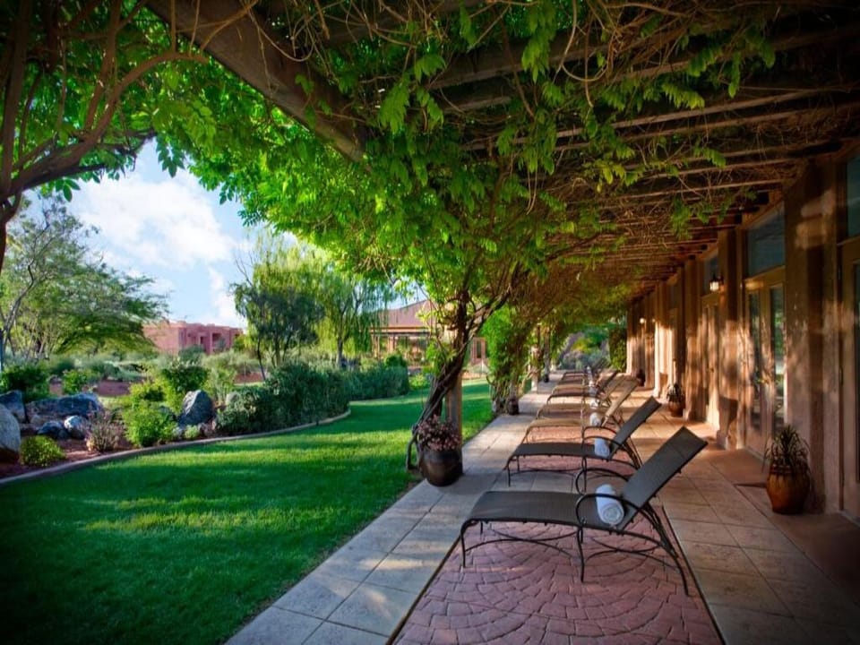 Linger under the vine-covered patio in cool shade