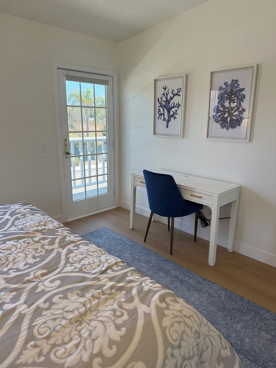 Work station and east facing balcony