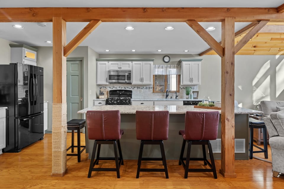 Kitchen with bar seating