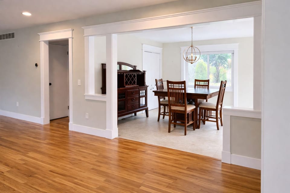 Bright dining room with open flow to outdoor living, perfect for shared meals