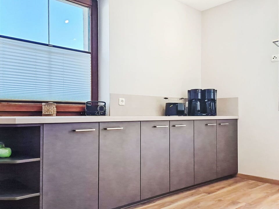Interior Design, Flooring, Cabinetry, Furniture, Floor, Countertop, Kitchen, Cupboard, Room
