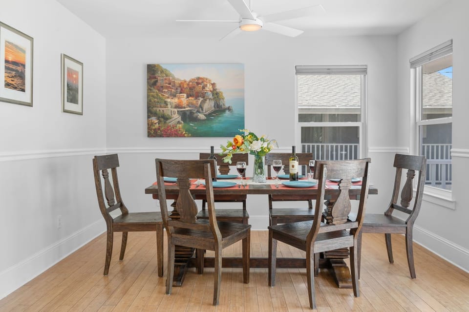 Enjoy home-cooked meals in this bright, inviting dining space.