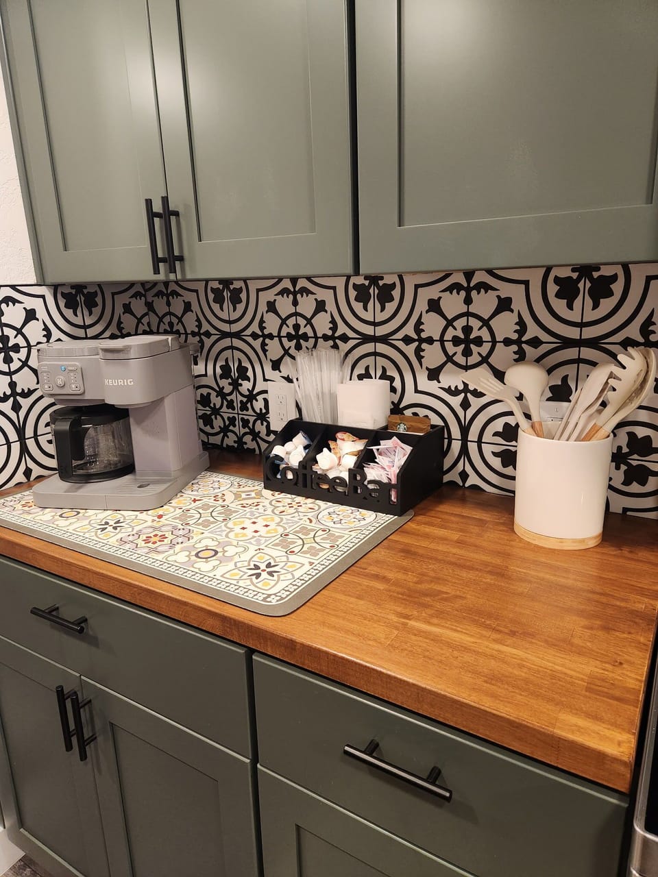 Coffee station with both drip coffee and pods.