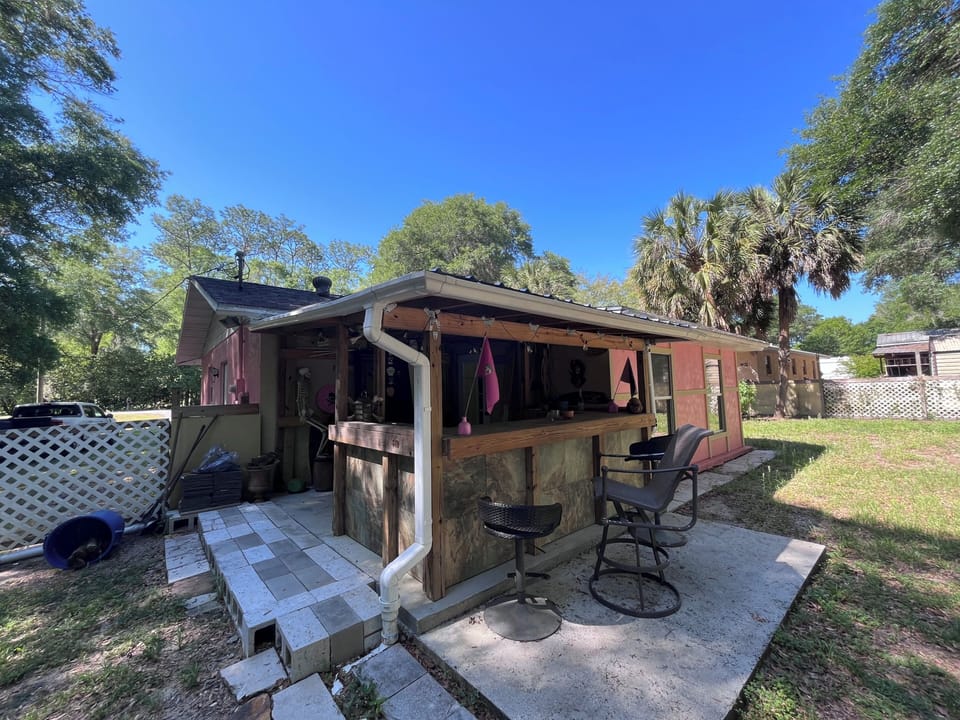 Pirate Porch and yard