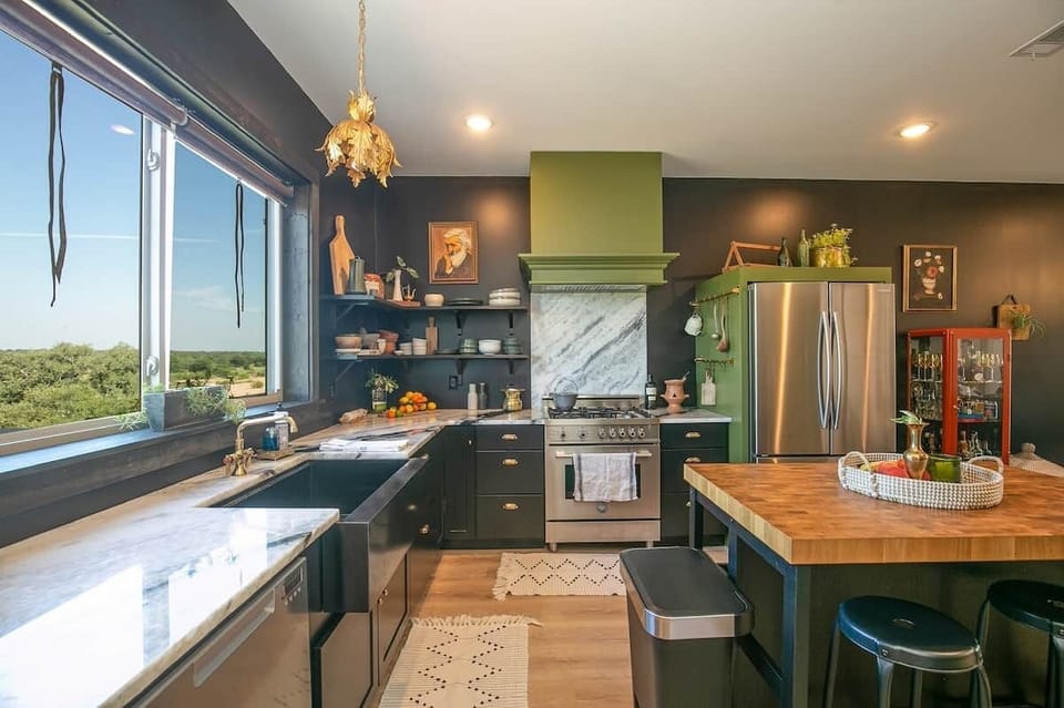 Amazing kitchen with view of Hill Country